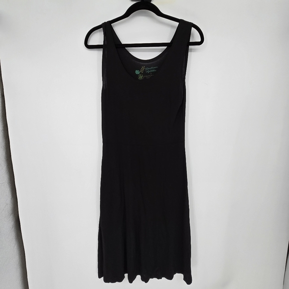 Gudrun Sjoden Dress Black Jersey Tencel Modal sleeveless pocket Minimalist small - Picture 1 of 7
